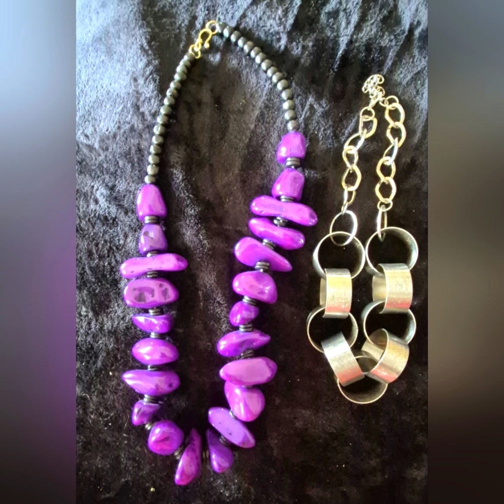 Purple and Silver Women's Necklace BUNDLE